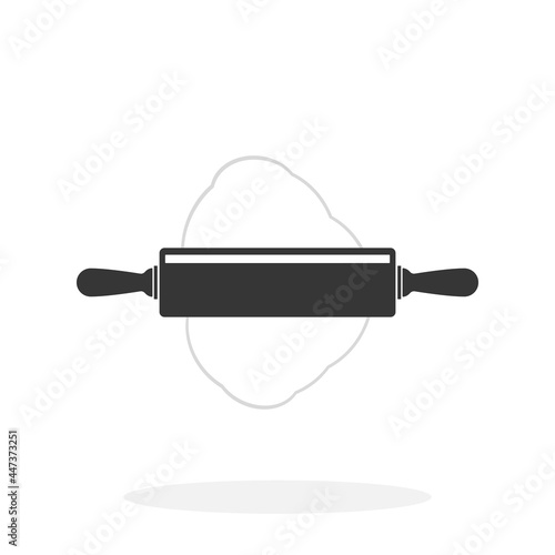 Rolling Pin Black Icon Vector illustration