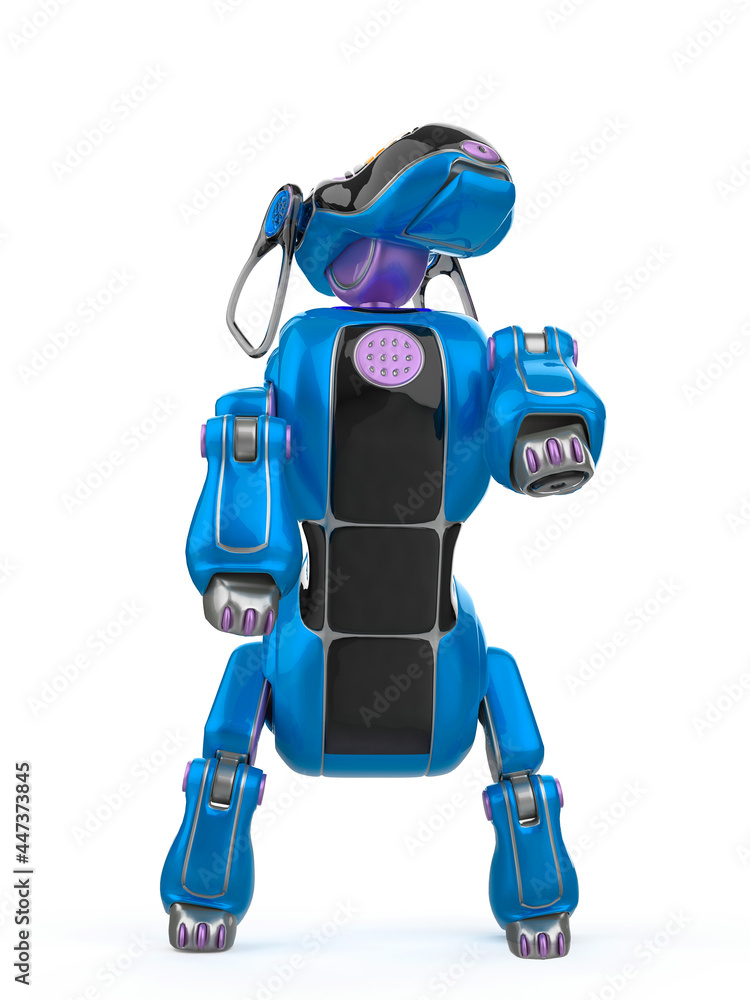 cyber dog cartoon standing up front view cyber dog cartoon standing up front view