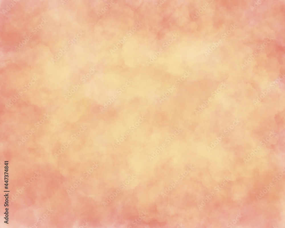 orange haze watercolor splash painted background, pastel color with pattern cloud texture effect, with free space to put letters illustration wallpaper