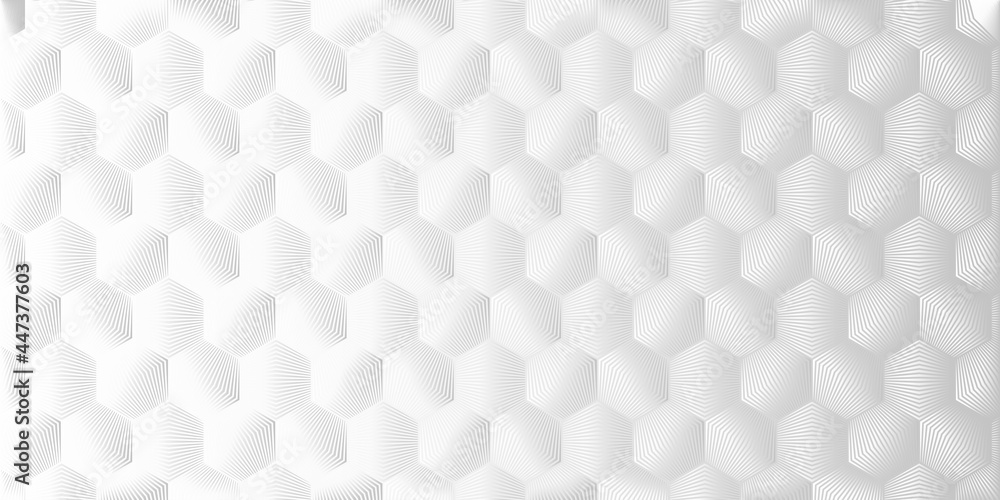  Abstract geometric pattern hexagon shape with striped wave lines white background