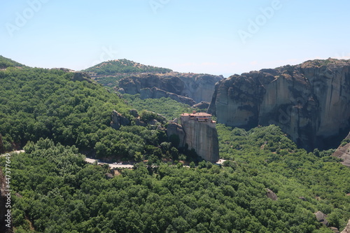Meteora monastery in the hills in Greece