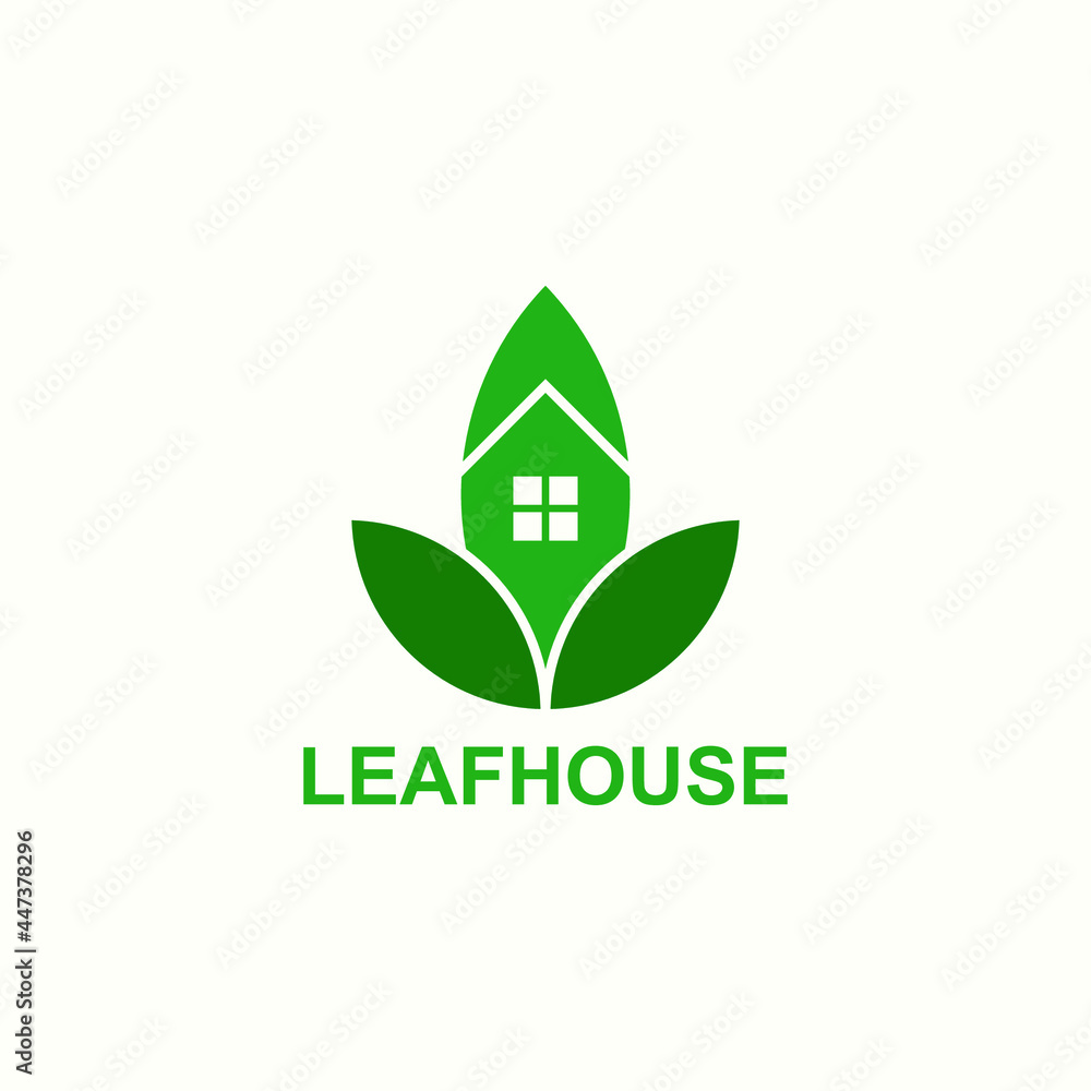 Leaf House Eco Logo design vector Leaf House Eco Logo design vector