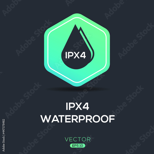 Creative (waterproof IPX4) Icon ,Vector sign.
