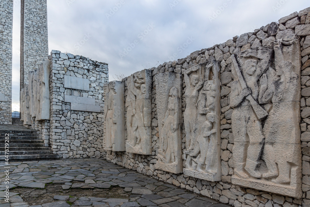 Monument Of The Three Generations near town of Perushtitsa, Bulgaria