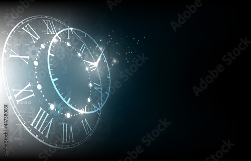 Abstract technology background.Technology clock future concept