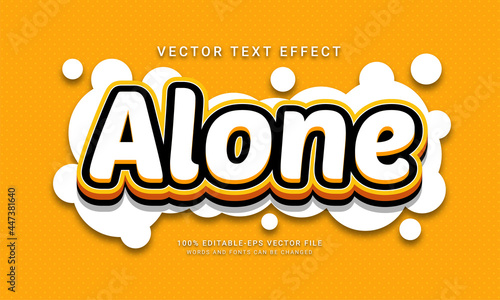 Alone 3d editable text style effect with minimalist concept