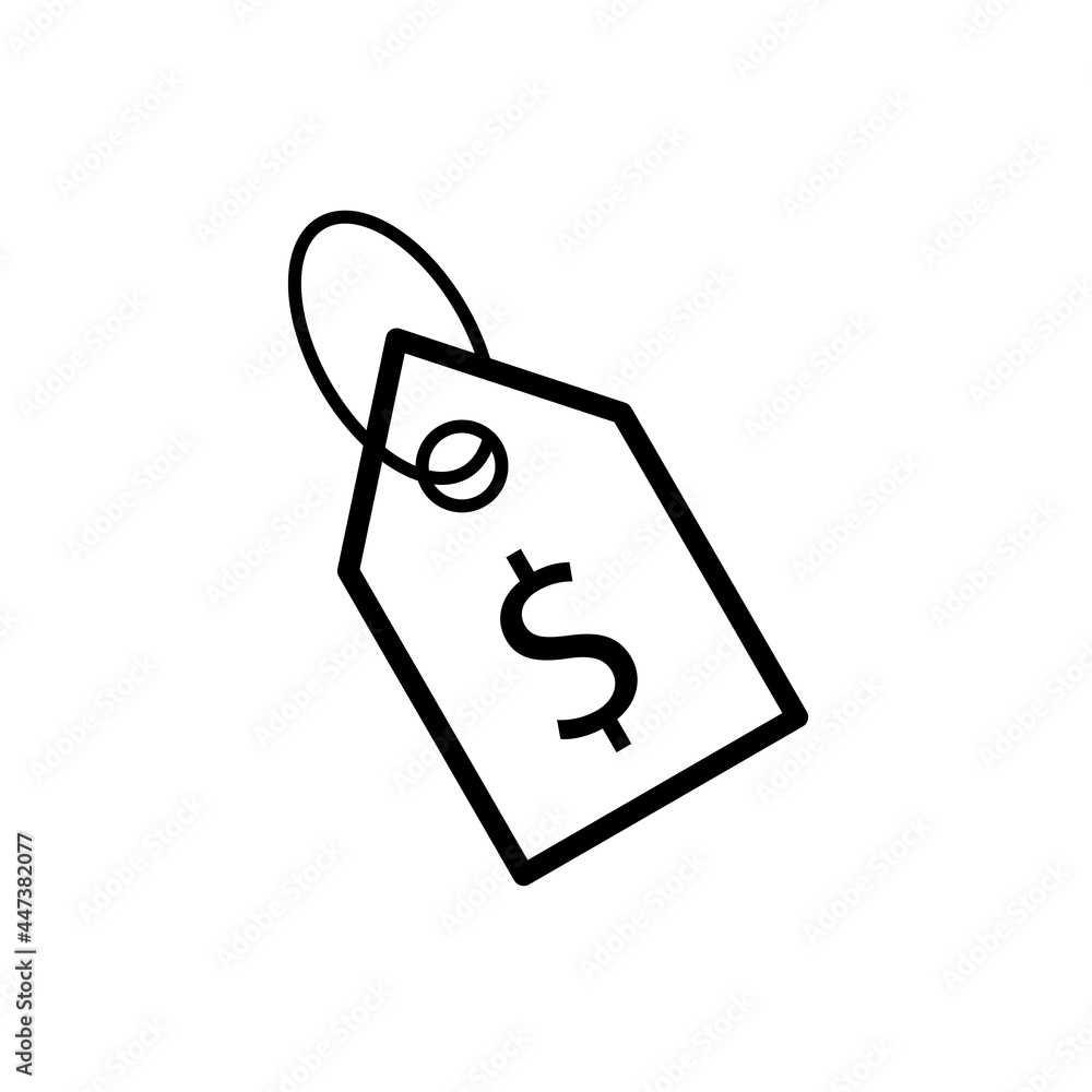 Icono de etiqueta de precio de productos o prendas de vestir