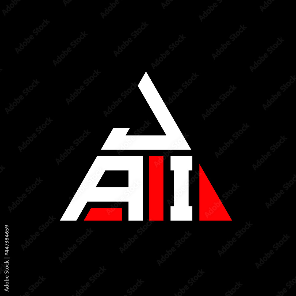 JAI triangle letter logo design with triangle shape. JAI triangle logo ...