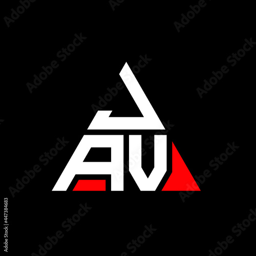 JAV triangle letter logo design with triangle shape. JAV triangle logo design monogram. JAV triangle vector logo template with red color. JAV triangular logo Simple, Elegant, and Luxurious Logo. JAV 