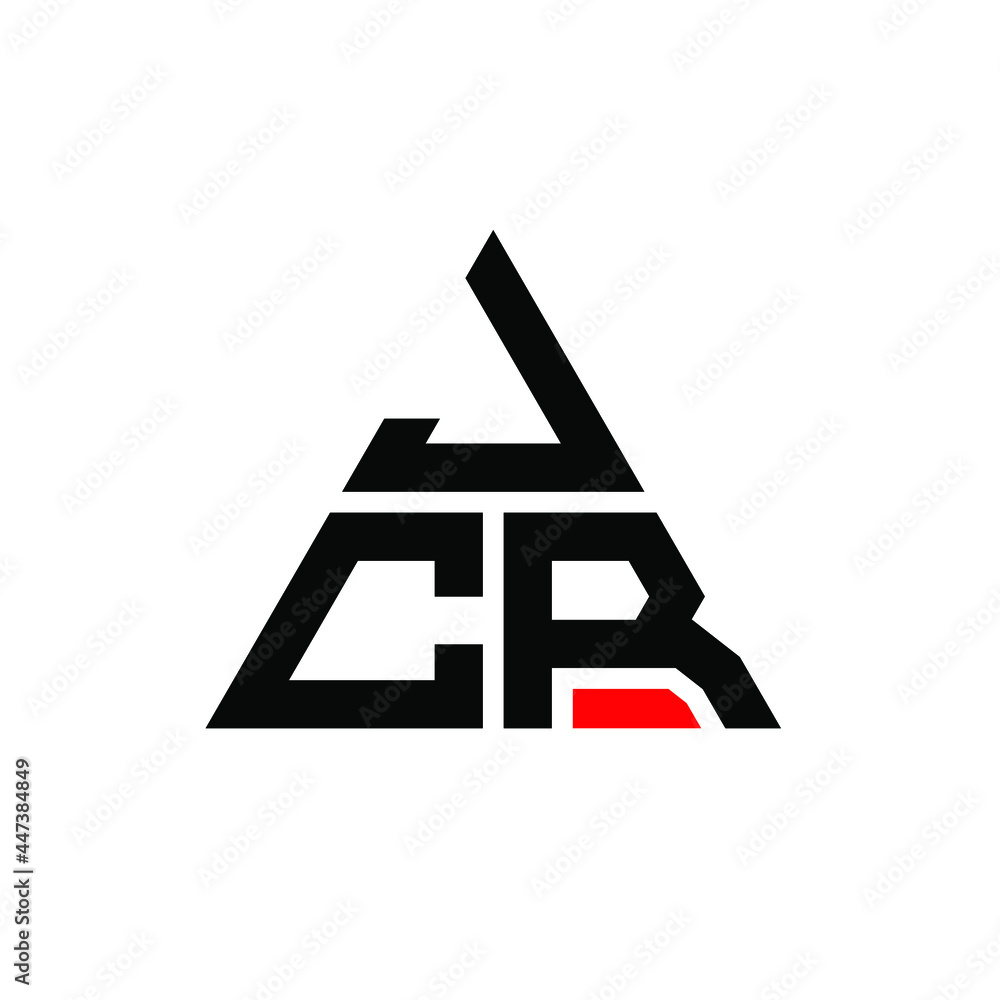 Vetor de JCR triangle letter logo design with triangle shape. JCR