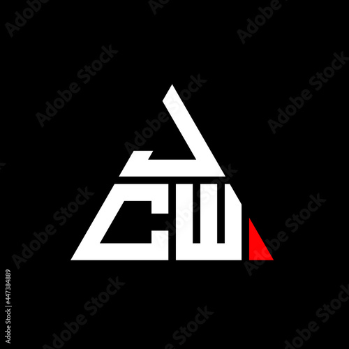 JCW triangle letter logo design with triangle shape. JCW triangle logo design monogram. JCW triangle vector logo template with red color. JCW triangular logo Simple, Elegant, and Luxurious Logo. JCW 