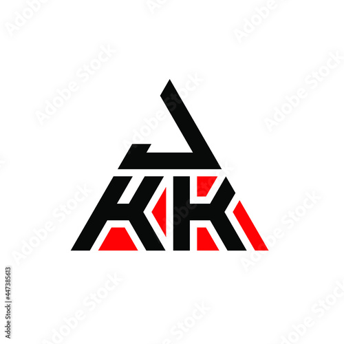 JKK triangle letter logo design with triangle shape. JKK triangle logo design monogram. JKK triangle vector logo template with red color. JKK triangular logo Simple, Elegant, and Luxurious Logo. JKK 