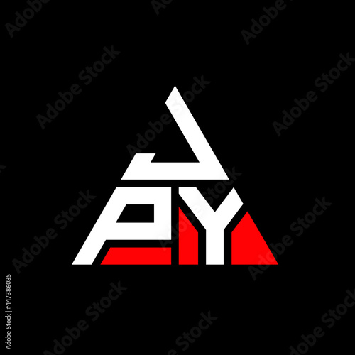 JPY triangle letter logo design with triangle shape. JPY triangle logo design monogram. JPY triangle vector logo template with red color. JPY triangular logo Simple, Elegant, and Luxurious Logo. JPY 