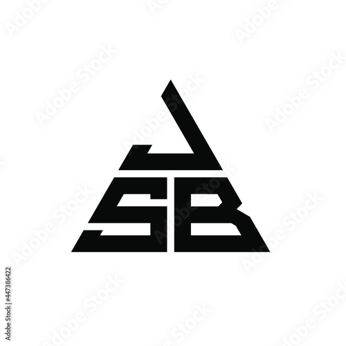 JSB triangle letter logo design with triangle shape. JSB triangle logo design monogram. JSB triangle vector logo template with red color. JSB triangular logo Simple, Elegant, and Luxurious Logo. JSB  photo