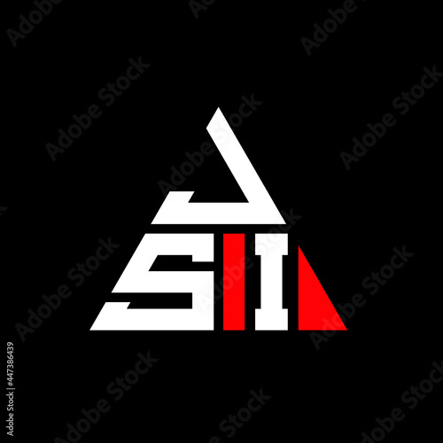 JSI triangle letter logo design with triangle shape. JSI triangle logo design monogram. JSI triangle vector logo template with red color. JSI triangular logo Simple, Elegant, and Luxurious Logo. JSI 