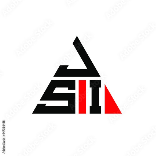 JSI triangle letter logo design with triangle shape. JSI triangle logo design monogram. JSI triangle vector logo template with red color. JSI triangular logo Simple, Elegant, and Luxurious Logo. JSI 