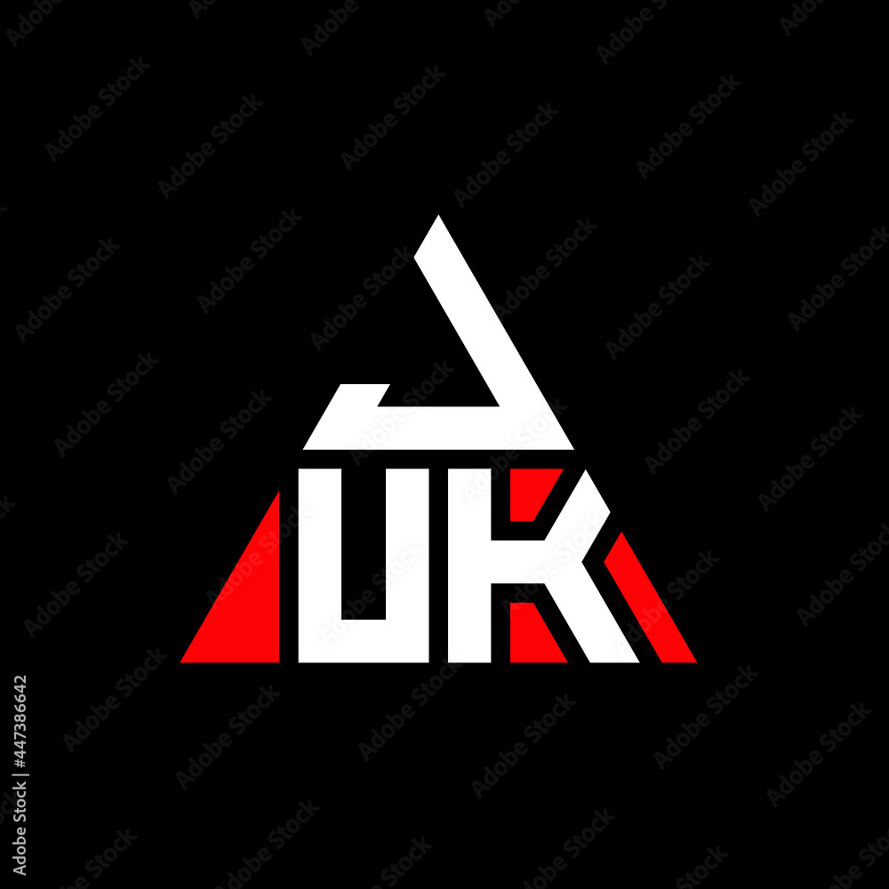JUK triangle letter logo design with triangle shape. JUK triangle logo design monogram. JUK