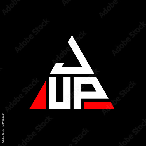 JUP triangle letter logo design with triangle shape. JUP triangle logo design monogram. JUP triangle vector logo template with red color. JUP triangular logo Simple, Elegant, and Luxurious Logo. JUP 