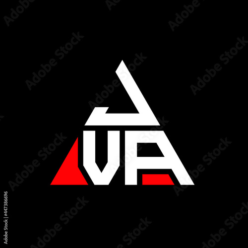 JVA triangle letter logo design with triangle shape. JVA triangle logo design monogram. JVA triangle vector logo template with red color. JVA triangular logo Simple, Elegant, and Luxurious Logo. JVA 