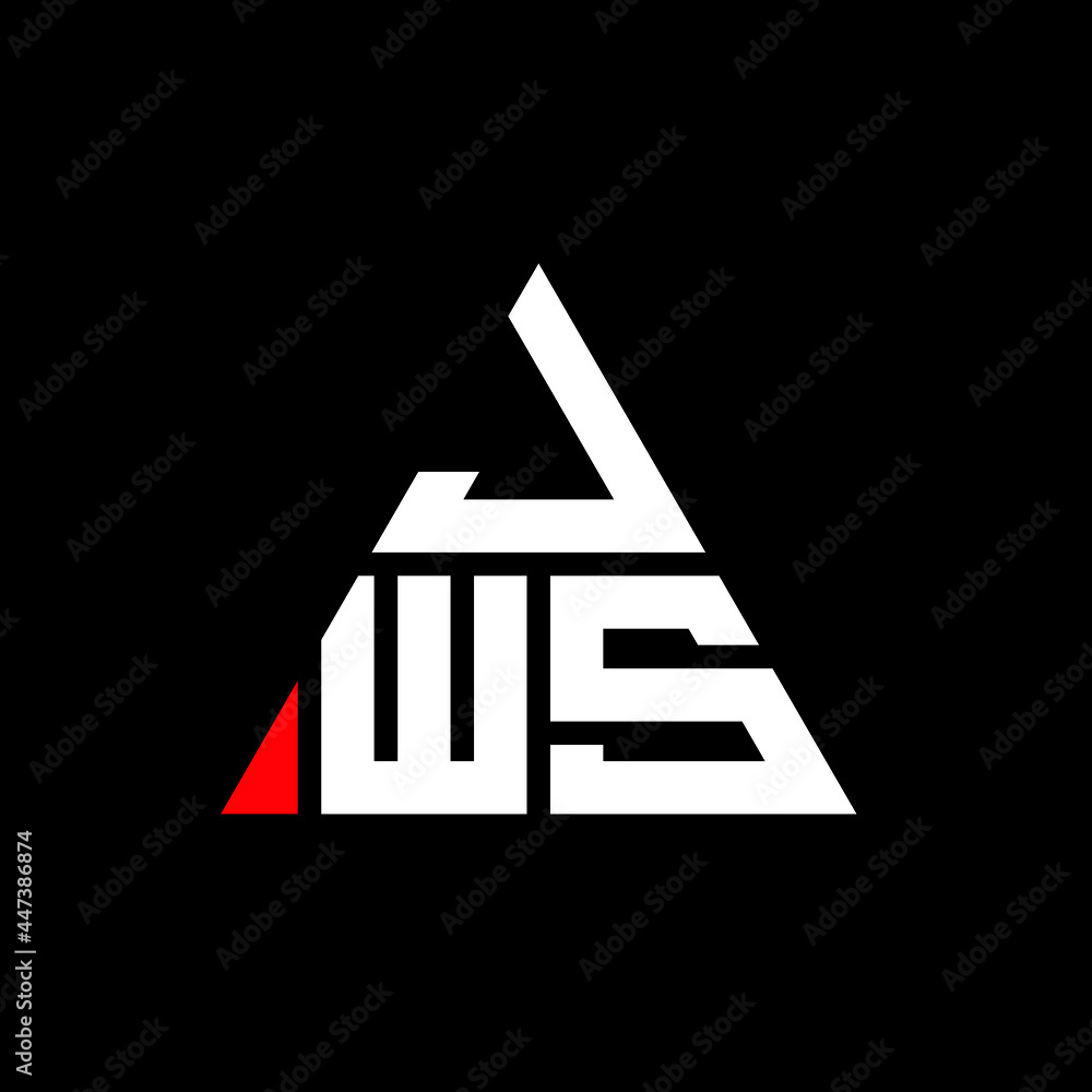 JWS triangle letter logo design with triangle shape. JWS triangle logo