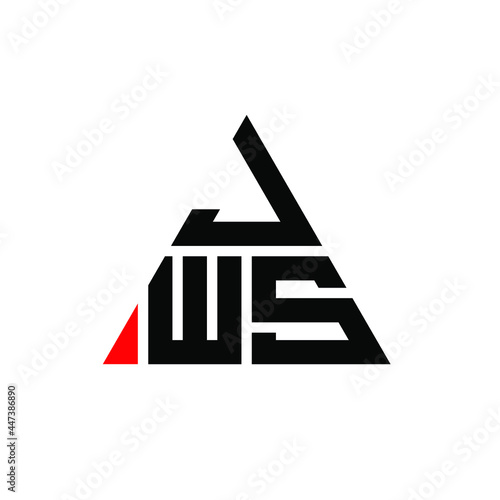 JWS triangle letter logo design with triangle shape. JWS triangle logo design monogram. JWS triangle vector logo template with red color. JWS triangular logo Simple  Elegant  and Luxurious Logo. JWS 
