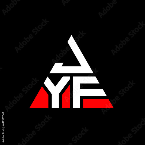 JYF triangle letter logo design with triangle shape. JYF triangle logo design monogram. JYF triangle vector logo template with red color. JYF triangular logo Simple, Elegant, and Luxurious Logo. JYF 