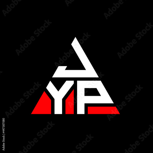 JYP triangle letter logo design with triangle shape. JYP triangle logo design monogram. JYP triangle vector logo template with red color. JYP triangular logo Simple, Elegant, and Luxurious Logo. JYP 