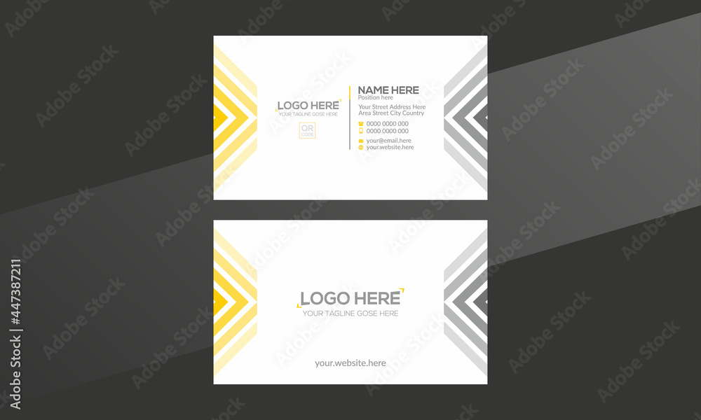 Fototapeta premium orange and gray colored vector business card design for any company use