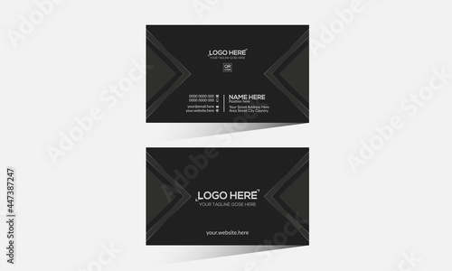 black colored vector business card design for any company use
