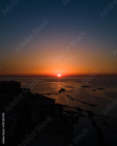 sunsire in syracusa italy drone picture photo