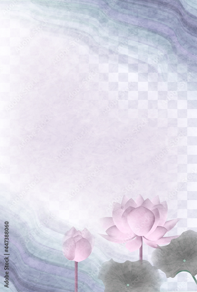 喪中和柄蓮背景stock Vector Adobe Stock