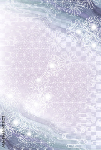 喪中　和柄　菊　背景