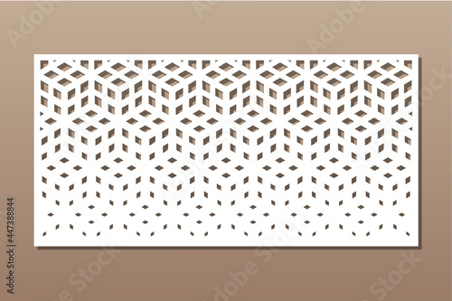 Decorative card for cutting. Recurring Artistic  Arab mosaic pattern. Laser cut.