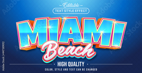 Editable text style effect - Miami Beach text style theme.