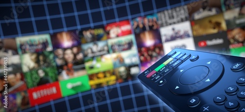 Foto Varied content streaming service with remote control.
