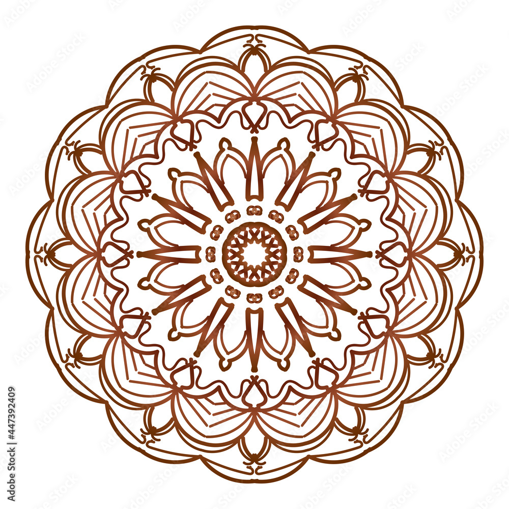 Sweet dusty rose mandala with floral pattern