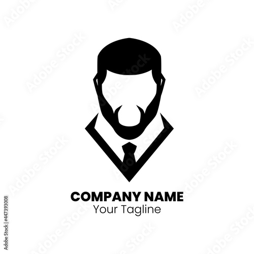 Free Download Beard man silhouette logo design vector - GFXLoad