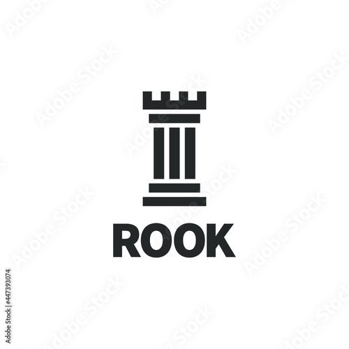 Obraz na plátne Rook chess logo design vector