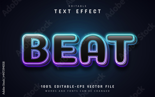 Beat text, editable neon text effect