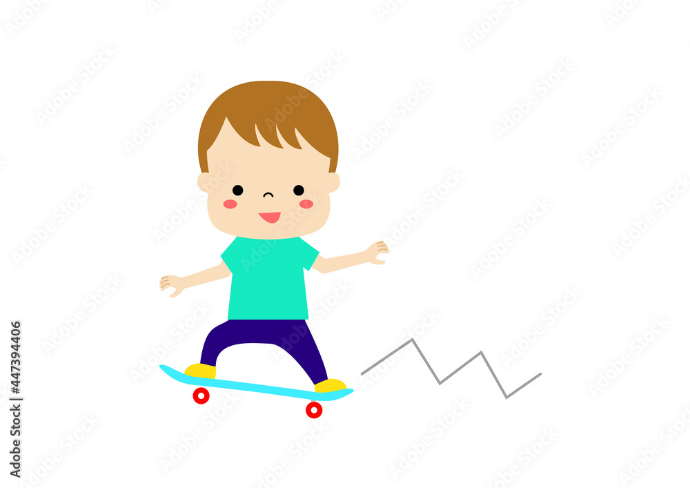 スケートボードをしている男の子