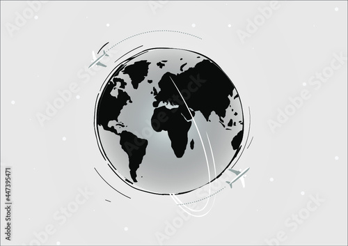 Spinning world globe vector