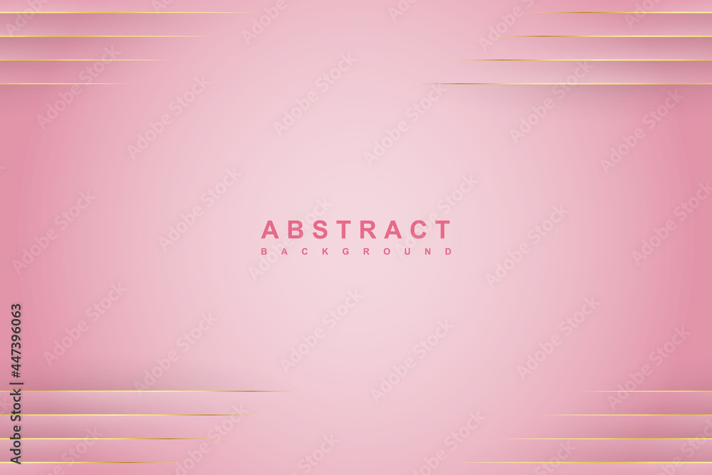 Abstract pink background with golden lines