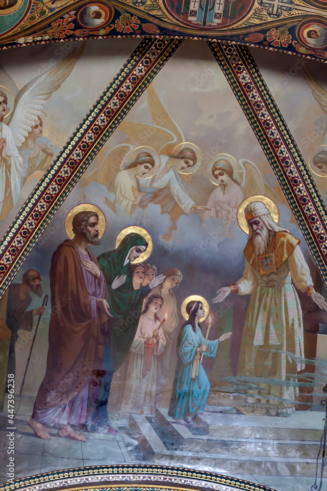 Leading to the church of the Most Holy Theotokos. Fresco