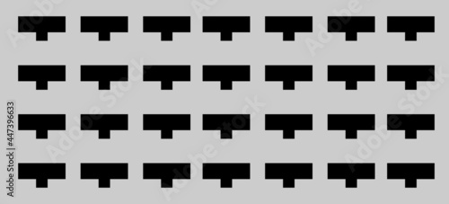 Peg board with curly holes. Grey rectangle peg board perforated texture background for working bench tools. Vector illustration.