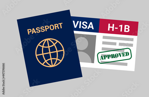 Approved USA viza H-1B. Visa in the United States temporary work for foreign skilled workers in specialty occupation.