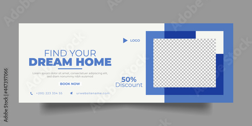 Real estate facebook cover social media post and web banner template