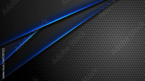 Futuristic technology background with blue glowing lines