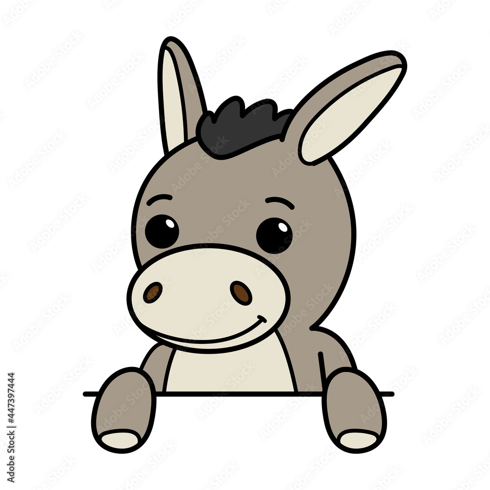Vector Cartoon Donkey Half Body Illustration Vector Cartoon Donkey Half Body Illustration