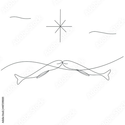 Whales drawing on white background vector illustration
