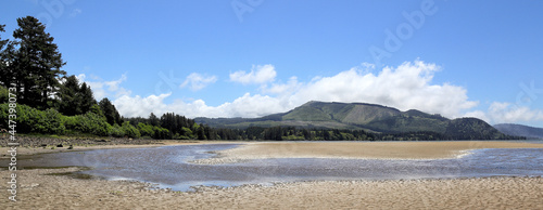 Along the Oregon Coast: Netarts Bay and Shellfish Preserve at low tide on a sunny day. photo